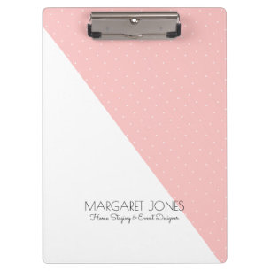 Porte-bloc Conception géométrique moderne rose et blanc