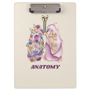 Porte-bloc Conception Médicale Aquarelle Anatomie du Poumon F
