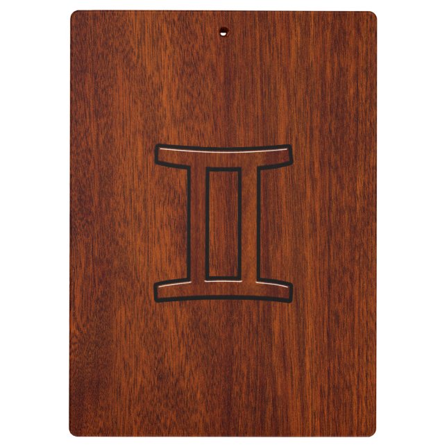 Porte-bloc Connexion Gemini Zodiac en bois acajou (Dos)