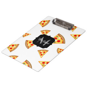 Porte-bloc Cool et fun pizza tranches motif Monogram blanc