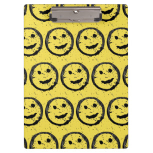 Porte-bloc Cool Sardé Joyeux visage souriant motif jaune