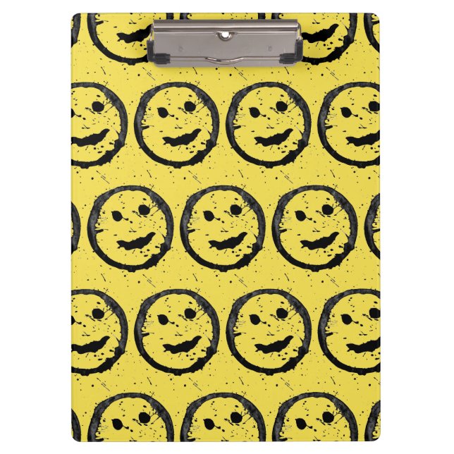Porte-bloc Cool Sardé Joyeux visage souriant motif jaune (Devant)