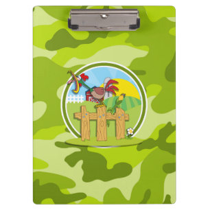 Porte-bloc Coq ; camo vert vif, camouflage