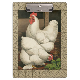 Porte-bloc Coq & Hen à l'extérieur Hen House avec frontière b