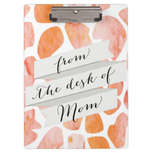 Porte-bloc Corail orange de pêche de motif de girafe