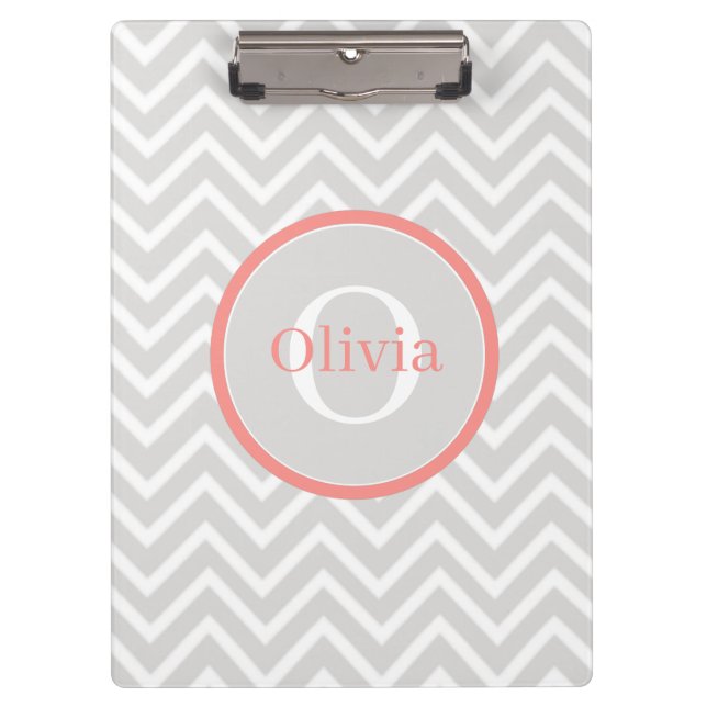 Porte-bloc Coral Chevron Monogramme (Devant)