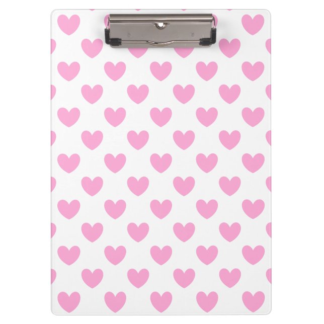 Porte-bloc Coton Candy Pink coeurs sur blanc (Devant)