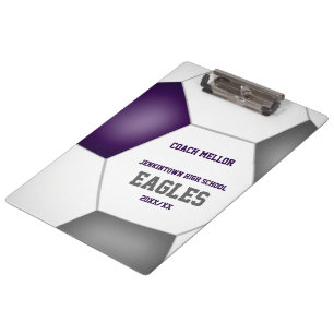 Porte-bloc couleur violet gris de l'équipe entraîneur de foot