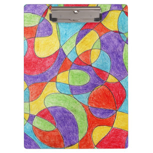 Porte-bloc Couleurs arc-en-ciel Motif de doodle Crayon tiré à