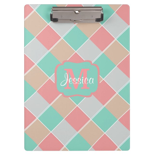 Porte-bloc Couleurs de crème glacée vérifiées Personnalisées (Devant)