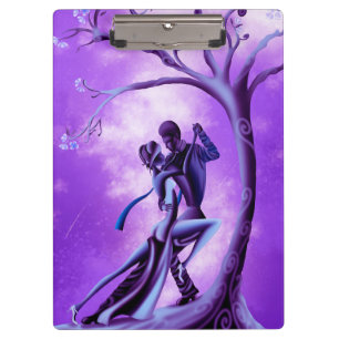 Porte-bloc Couple romantique dansant le tango violet 