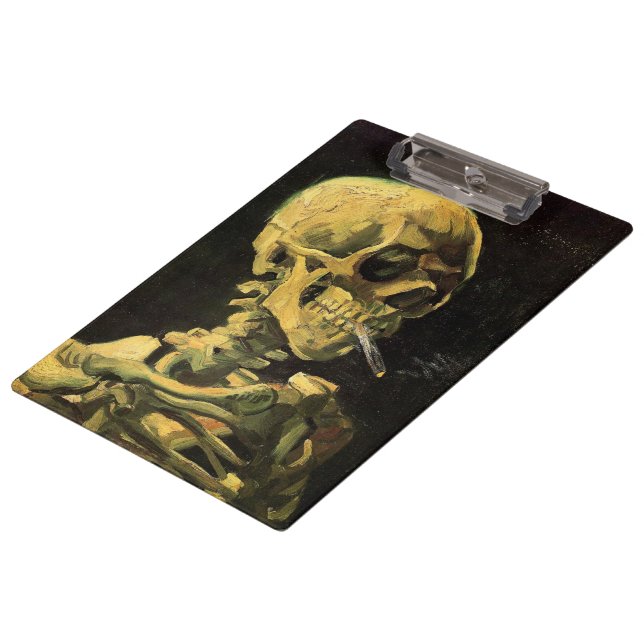 Porte-bloc Crâne avec cigarette brûlante par Vincent van Gogh (Incliné)