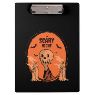 Porte-bloc Crâne et Chauve-Souris de Halloween pour Nuit Effr