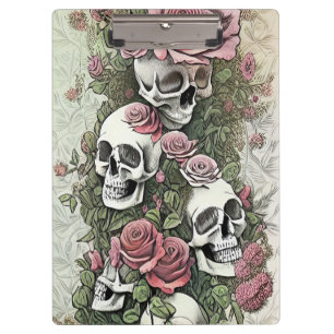 Porte-bloc Crâne et Rose