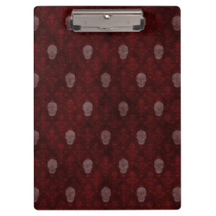 Porte-bloc Crânes victoriens tombés Rouge