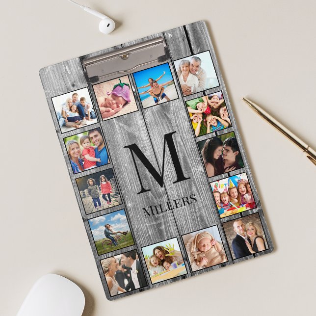 Porte-bloc Create Your Custom Photo Collage Rustic Farmhouse (Créateur téléchargé)