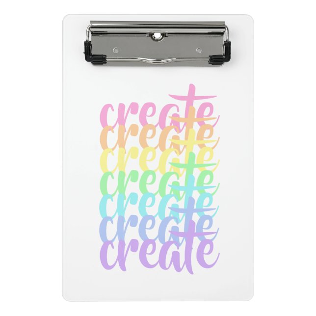 Porte-bloc Créer Pastel Rainbow Words Mini Porte - bloc (Devant)
