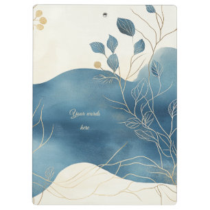 Porte-bloc Créez Votre Propre Floral Minimaliste Bleu Ondulé