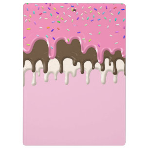 Porte-bloc Crème glacée rose glacé bonbons saupoudrer glaçage