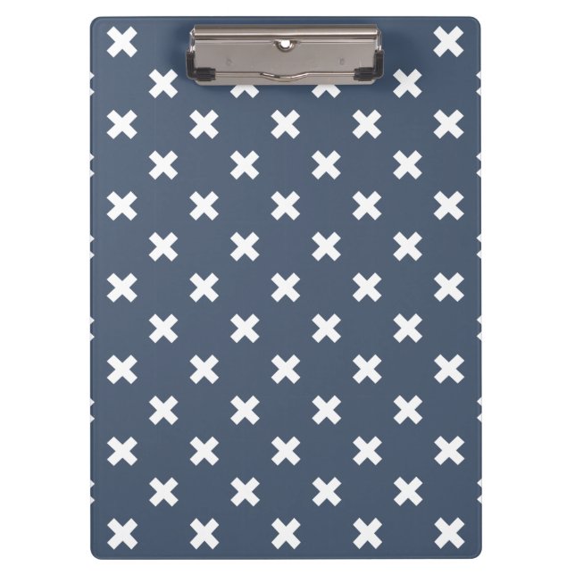 Porte-bloc Croix blanches sur bleu-gris (Devant)