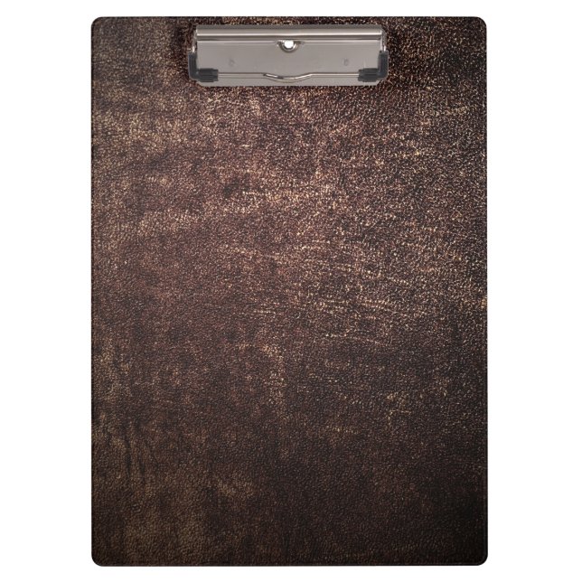 Porte-bloc cuir marron vintage (Devant)