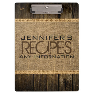 Porte-bloc Cuisine de cuisine Rustique Burlap Bois Vintage