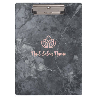 Porte-bloc Custom Grey Marbel Nail Salon Clipboard with Logo 