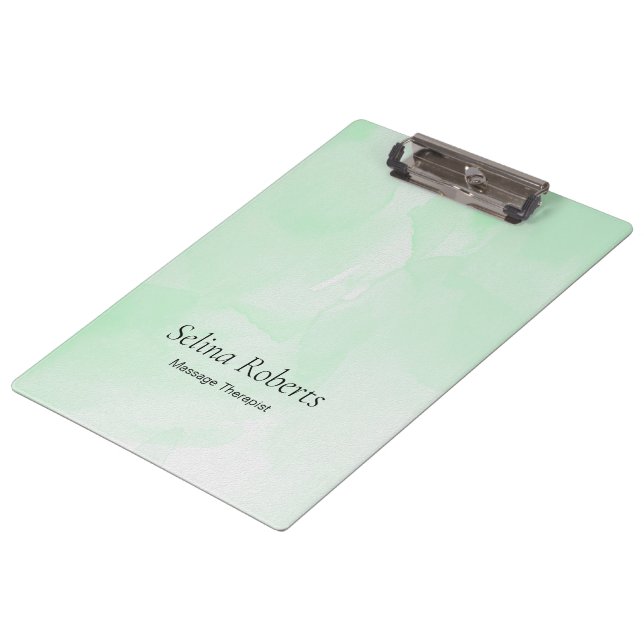 Porte-bloc Custom name green watercolor (Incliné)