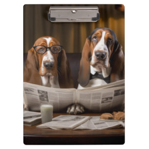 Porte-bloc Cute basset hounds lecture journal