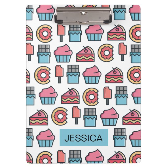 Porte-bloc Cute Cakes and Desserts Motif Personnalisé (Devant)