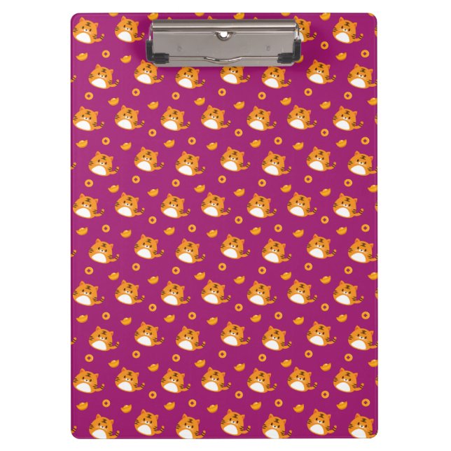 Porte-bloc Cute Cartoon Cat Seamless Pattern | Kawaii Orange  (Devant)