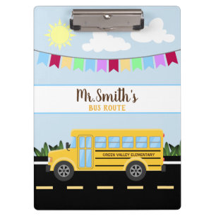 Porte-bloc Cute Conducteur de bus scolaire personnalisé porte
