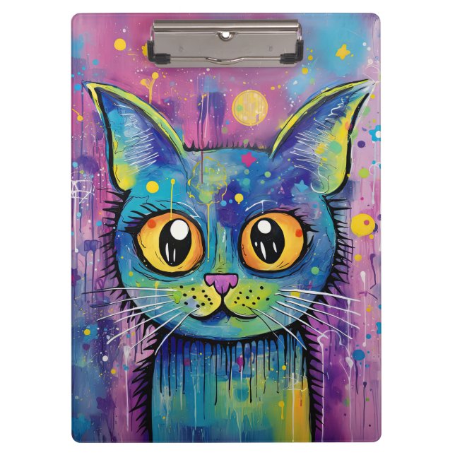 Porte-bloc Cute Funny Kitty Cat Mixed Media Animal Pet (Devant)