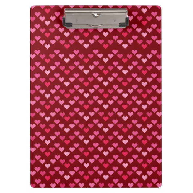 Porte-bloc Cute Heart Pattern – Pink Girly Aesthetic Design (Devant)