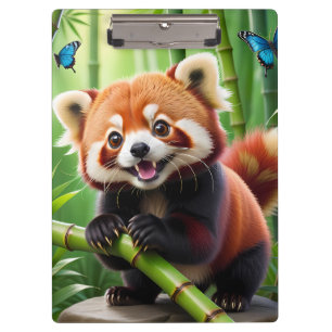 Porte-bloc Cute Kawaii style Panda rouge dans une forêt de Ba
