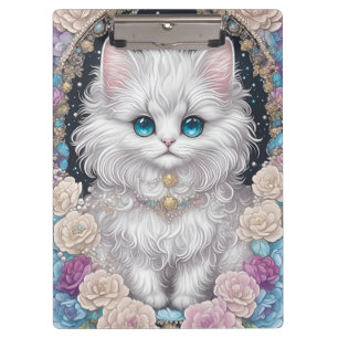 Porte-bloc Cute Kitten avec Fleurs