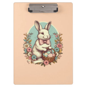 Porte-bloc Cute, lapin de Pâques vintage/oeuf/panier