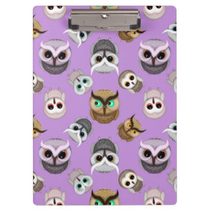 Porte-bloc Cute Owls Motif sur Purple Arrière - plan