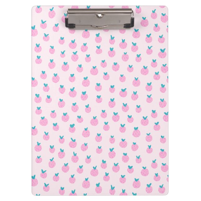 Porte-bloc Cute Pink Strawberry Pattern – Kawaii Girly (Devant)