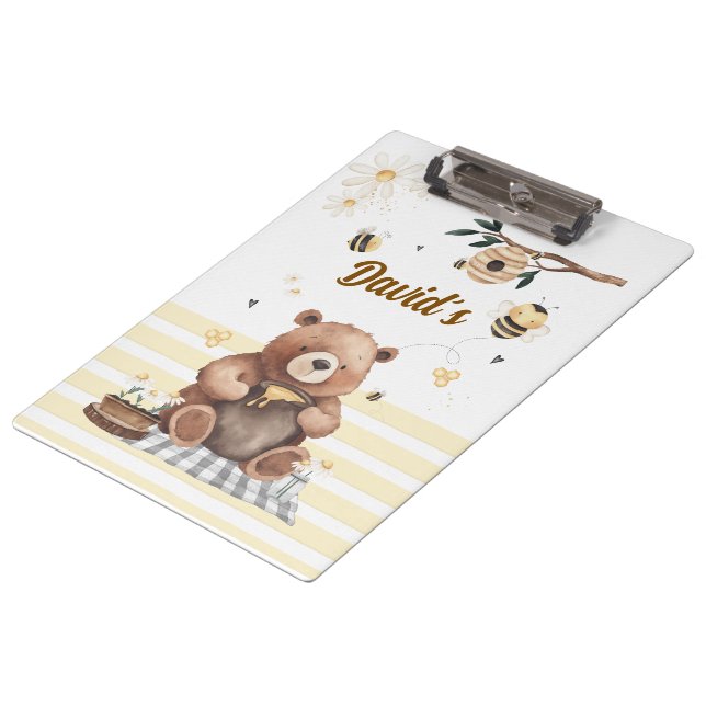 Porte-bloc  Cute teddy bear school with jar of honey (Incliné)
