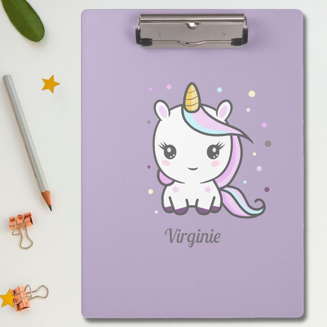 Porte-bloc Cute Unicorn violet Porte - bloc (Cute Unicorn Purple Clipboard)