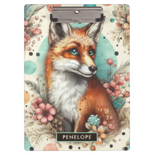 Porte-bloc Cute Vintage Watercolo Fox peinture