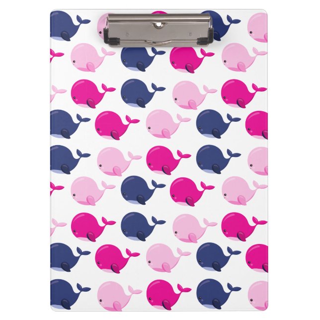 Porte-bloc Cute Whales, Pattern of Whales, Sea Animals (Devant)