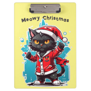 Porte-bloc Dabbing Chat noir : Fêtes de Noël de la moelle