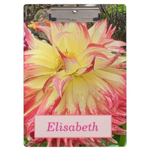 Porte-bloc Dahlia rose et jaune
