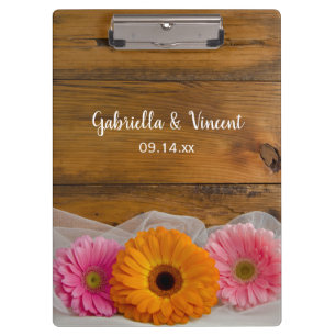 Porte-bloc Daisy Trio Mariage campagnard Planning