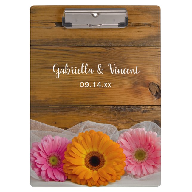 Porte-bloc Daisy Trio Mariage campagnard Planning (Devant)