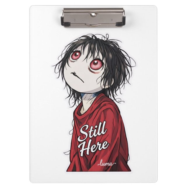 Porte-bloc Dark Anime  "Still Here" Aesthetic Gothic Illustra (Devant)