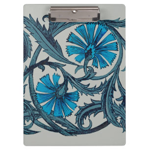 Porte-bloc Décor de carreaux rustique d'art floral antique bl