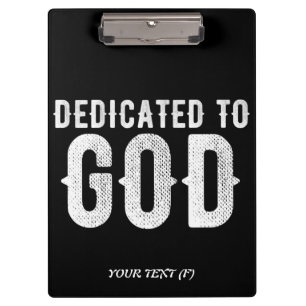 PORTE-BLOC DÉDIÉ À DIEU COOL PERSONNALISABLE TEXTE BLANC